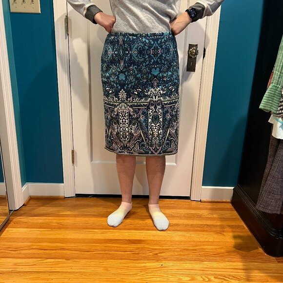 Talbots Print Pencil Skirt - Size 8 - Picture 1 of 9